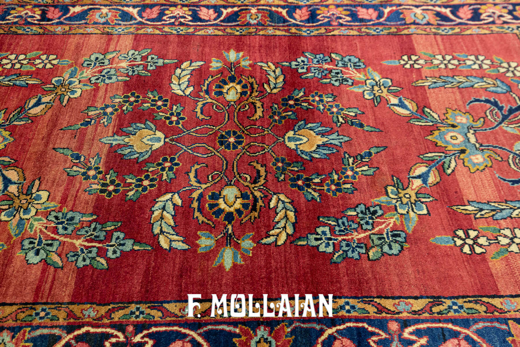 Antique Persian Kerman Floral Red Field Rug n°:38586882